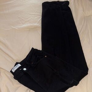 Wax Jean Black Straight Leg Jeans